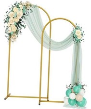 Metal Arch Backdrop Stand 2 Set 6FT/5FT , Gold Wedding Arch Frame, 6FT 5FT