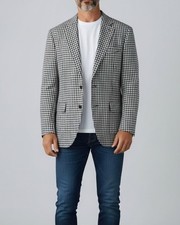Vintage Sears Black White Houndstooth Sport Coat Blazer