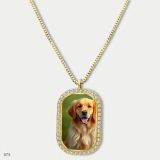 Stunning Cute Golden Retriever Dog Fashion Pendant Necklace Chain Image Dog Tag