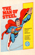 1986 SUPERMAN THE MAN OF STEEL DC Vintage Promo PRINT AD - JOHN BYRNE 80s ART