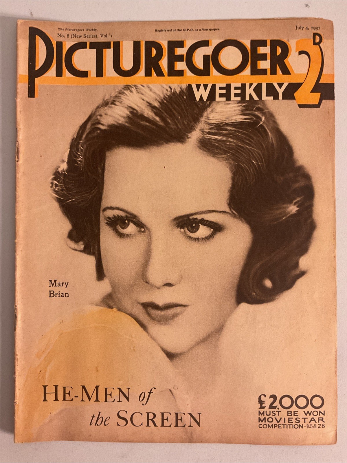 Picturegoer Magazine Weekly Vol 1 #6 July 4, 1931 Mary Brian cover