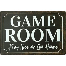 Game Room Vintage for Man Cave Stuff Tin Metal Signs Home Décor 8x12 