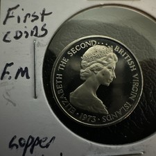 British Virgin Islands 5 Cents 1973 First Mint Copper-Nickel Proof