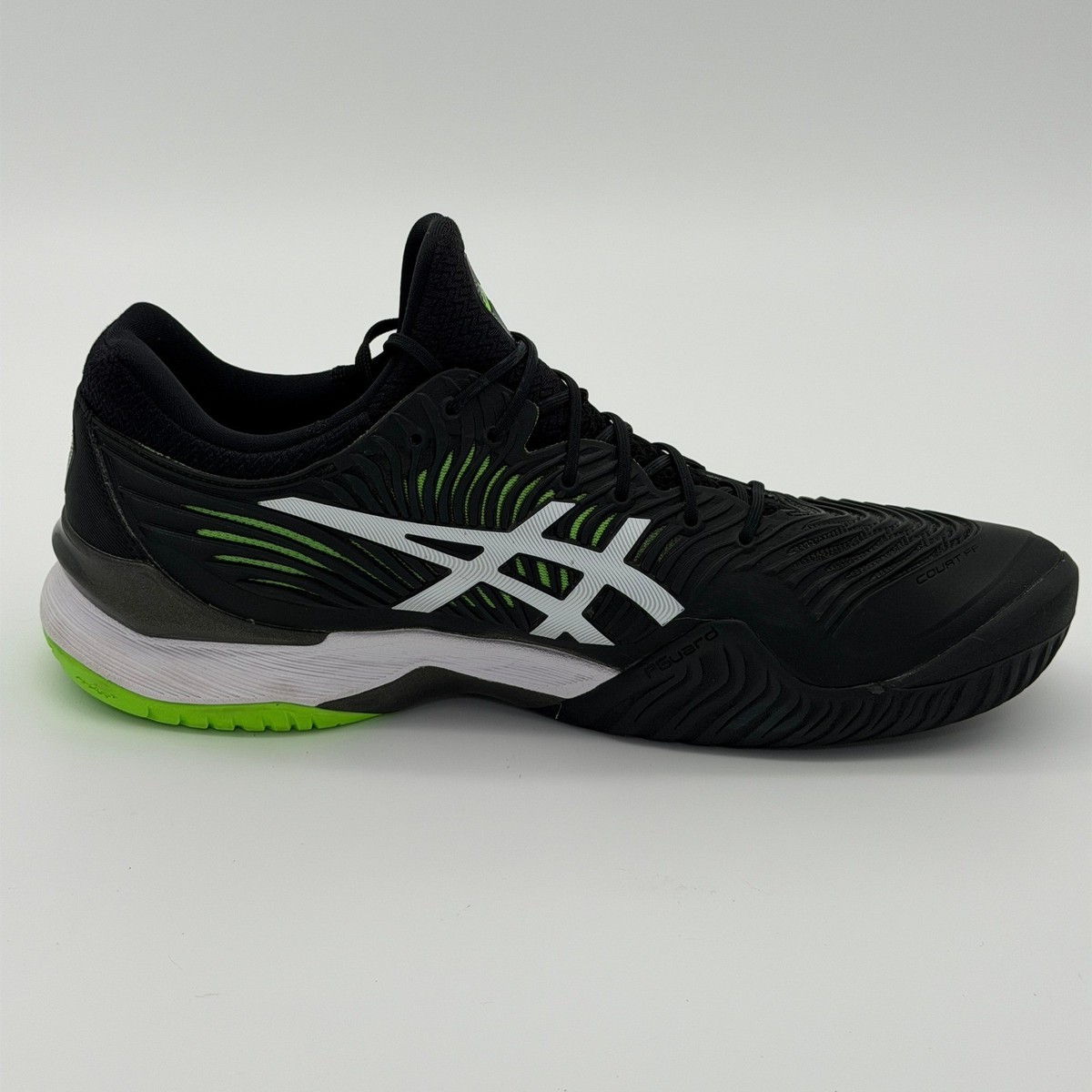 Asics Court FF 2 Mens Tennis Shoes Black White Green 1041A083 Size