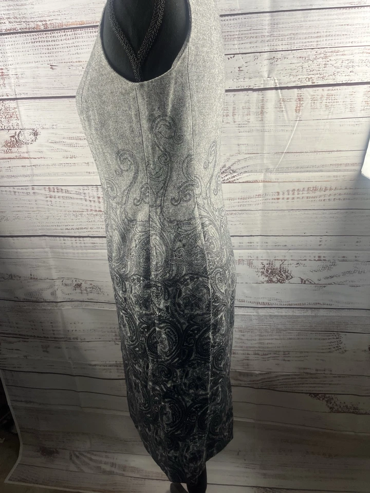Vestido Talbots Midi Para Mujer 2P Mezcla de Lana Tejido Gris Perejil Sin Mangas Carrera Foto 3 de 4