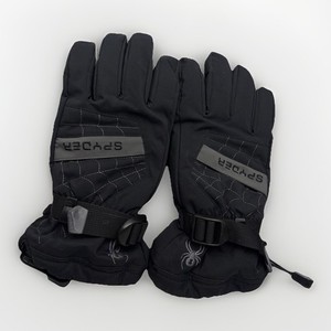 Spyder Overweb Ski Gloves Youth L Black Gray Winter Snow Insulated