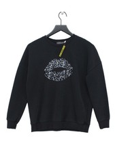 Mint Velvet Women's Hoodie S Black Cotton with Polyester, Elastane Pullover