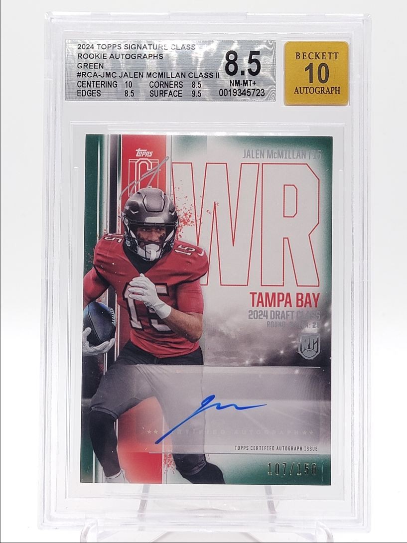 Jalen McMillan Topps Signature Class Rookie Class Autograph Variation #RCAJMC Green