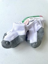 Toddler Ankle Socks 6-18M White Gray Comfort Toe 7 Pack