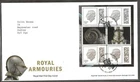 GB 2025 ROYAL ARMOURIES FDC BOOKLET PANE WITH TALENTS HOUSE  CANCEL