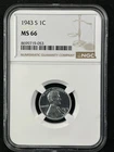 1943-S 1C  Lincoln Wheat One Cent NGC MS66   8699719-053