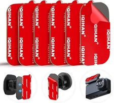 Sticky Adhesive Pads for Magnetic Car Phone Mount, 6pcs Extra Red & Grey 