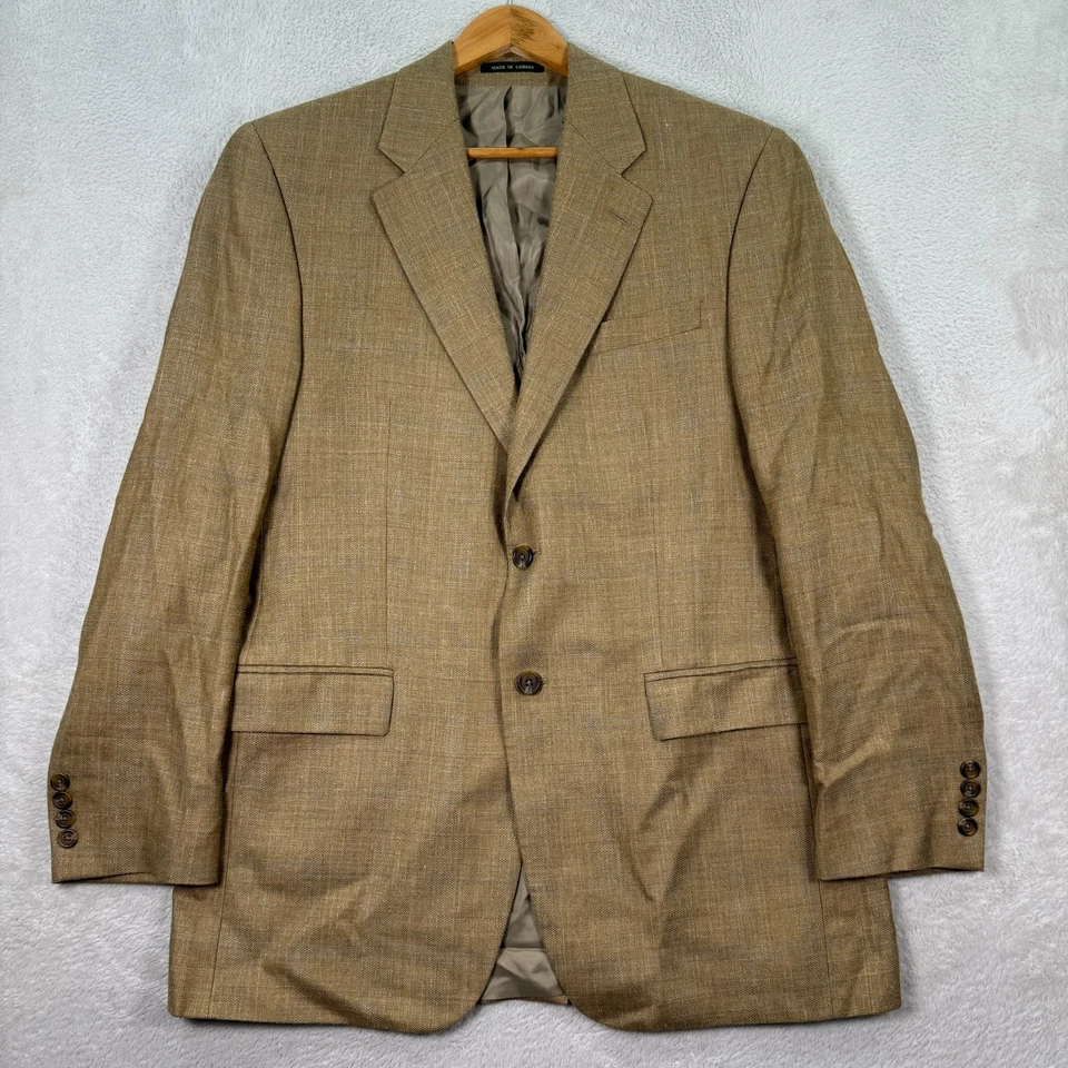 Chaqueta Blazer Lauren Ralph Lauren Para Hombres 40L Tostada Seda Lino Corderos Lana Informal Usada en Excelente Condición Foto 2 de 4