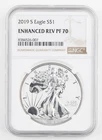 2019-S ENHANCED REVERSE PROOF AMERICAN SILVER EAGLE NGC PF70 - 1668b