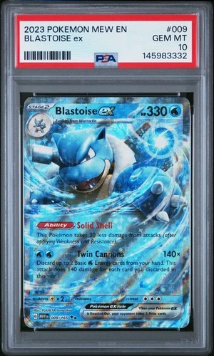 2023 POKEMON MEW EN-151 #009 BLASTOISE EX PSA 10