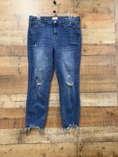 Nicole Miller Hugh Rise Ankle Slim Blue Jeans Size 12