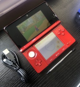 Nintendo 3DS Flame Red CTR-001(USA) Console w/ Charger/Stylus-- Fully Tested
