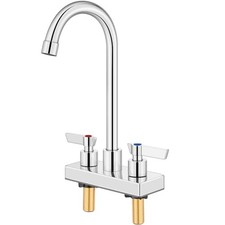 Bar Sink Faucet 4 Inch Center Deck Mount,2 Hole Prep Sink Polished Chrome