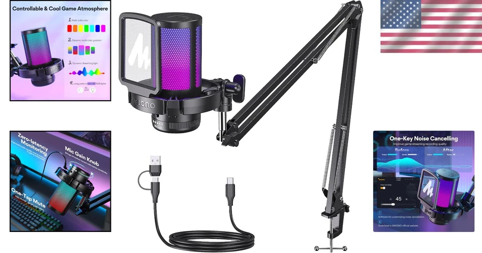 Gaming USB Mikrofon mit Geräuschunterdrückung - Bild 2 von 4