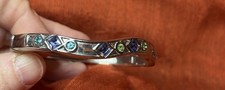 Women's Silver Tone Rhinestone Bracelet with Magnetic Clasp 7.25
