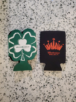 Budweiser Select Bud Light Lot 2x Beer Koozie Shamrock New