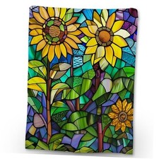 Colorful Blanket, Soft Flannel Throw Blanket for Couch, 60&times;50 Inch Sunflower