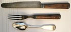 Knife, Fork, Spoon Civil War Indian Wars Matched Nice Wood Handles Antique — photo 2