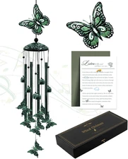 Wind Chimes for Outside, 33" Butterfly Wind Chimes Outdoor, Gifts for Women Mom 