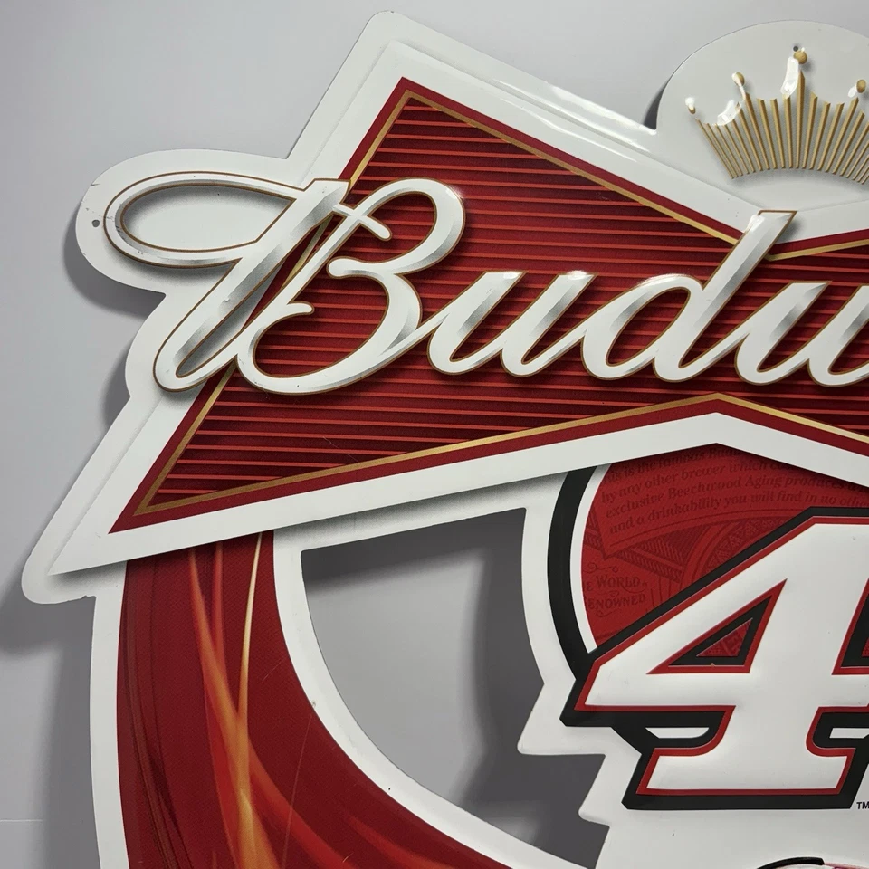 Letrero de cerveza Budweiser Beer Kevin Harvick #4 NASCAR Racing metal en relieve 2014 Foto 2 de 4