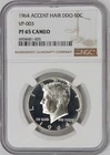 1964 Silver Proof Kennedy Half Dollar - Accent Hair DDO - NGC PF-65 CAMEO VP-003