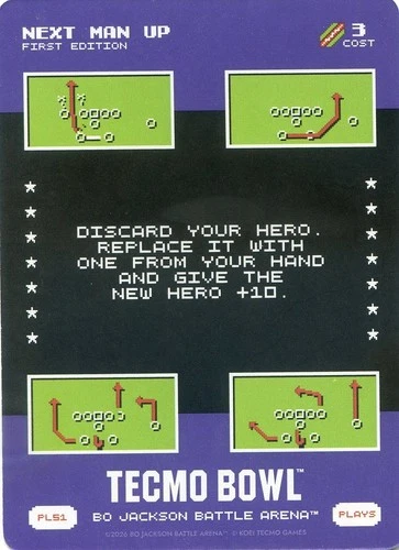 2026 Bo Jackson Battle Arena Tecmo Bowl Play Card #PL51 NEXT MAN UP