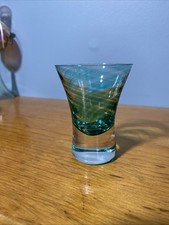 Shot Glass Green Swirl Barware