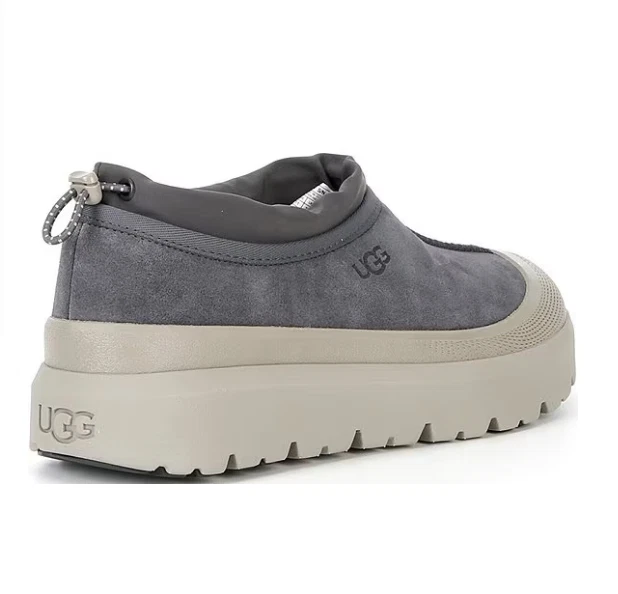 热卖 UGG 男式 Tasman 冬季天气混合斗篷拖鞋 - 黑曜石/Cobble 灰色 — 第 2/4 张图片