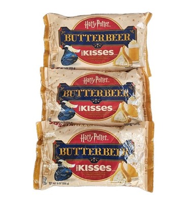 3 pack Harry Potter Butterbeer Hershey Kisses Chocolate Candy 9 oz  BB 10/2026