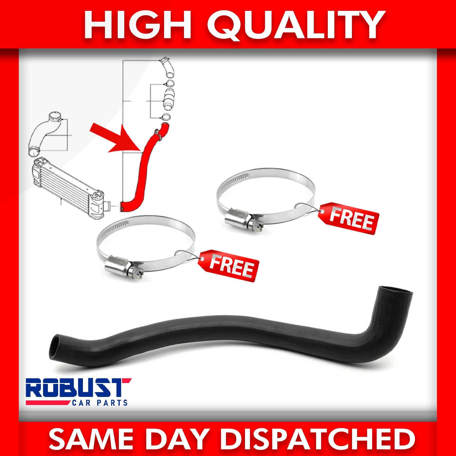 TURBO INTERCOOLER HOSE PIPE FOR FORD TRANSIT MK7 2.2 TDCI 1709502 (2006 ...