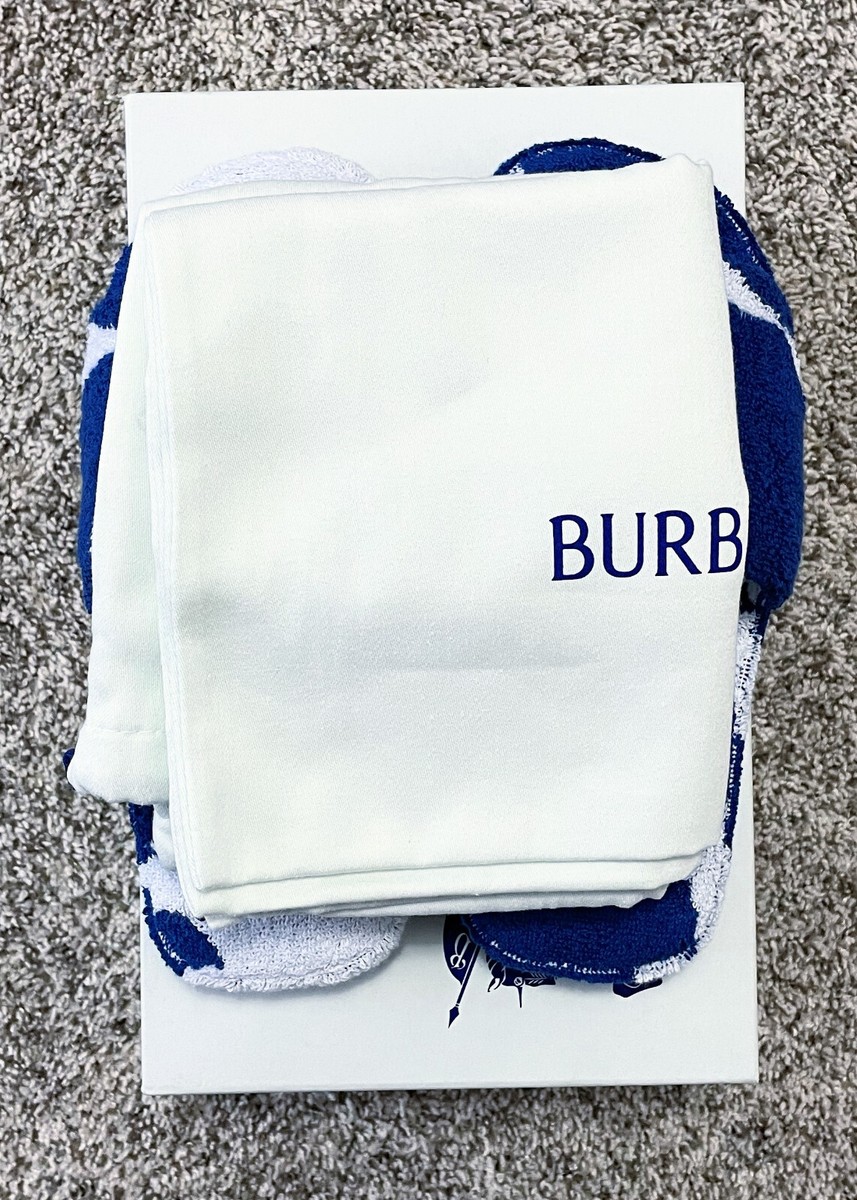 Burberry Snug Cotton Towel Slide Slippers Knight IP Blue