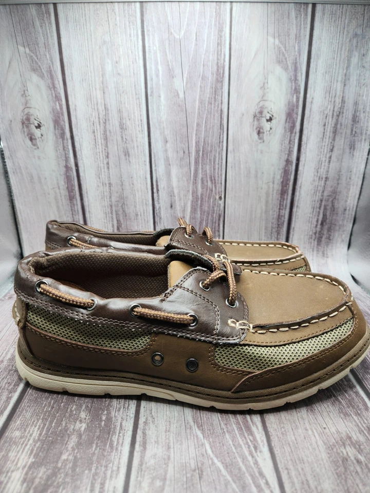 Zapatos de Barco SONOMA Marrón y Caqui Mocasines Niño Talla 4 Medianos Foto 3 de 4