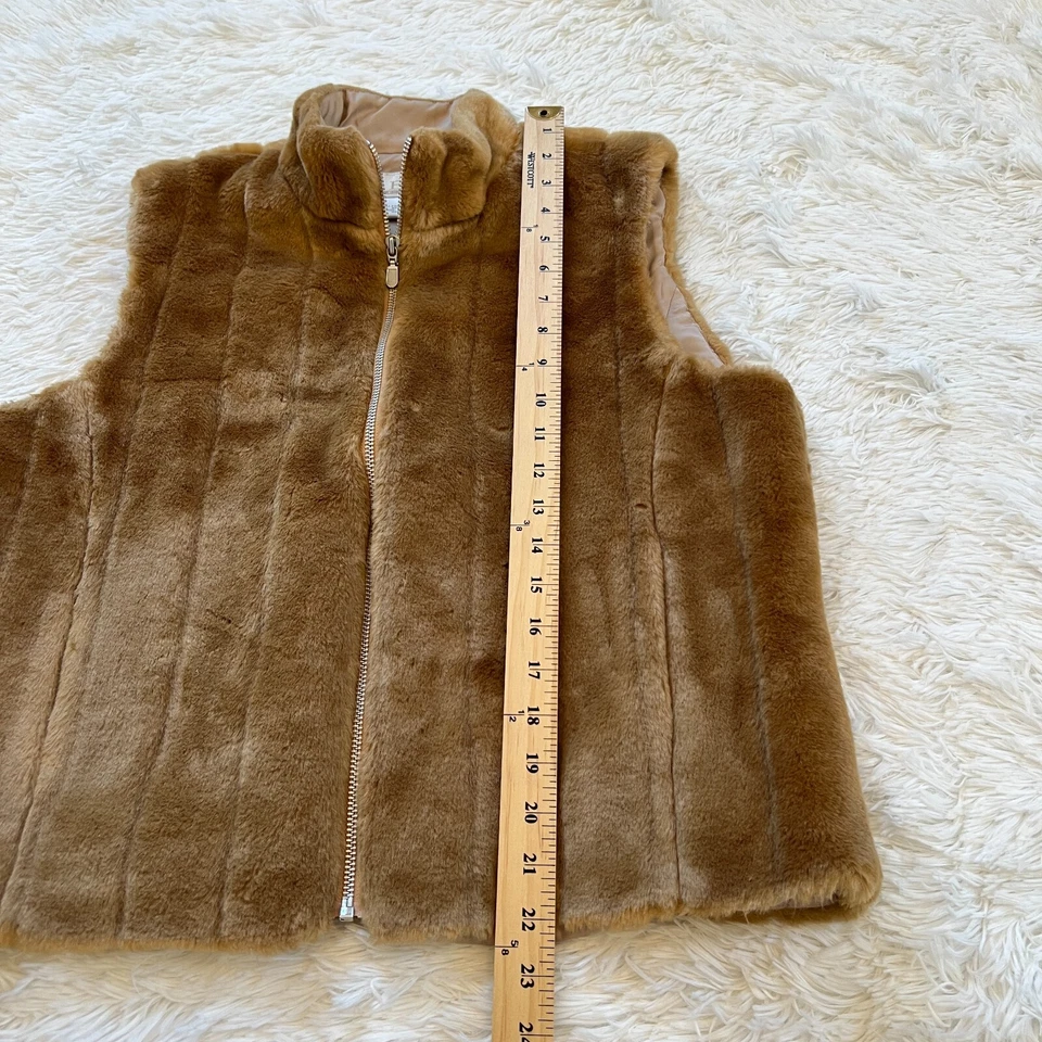 De Colección EP Pro Mujer Chaleco Mediano Marrón Imitación Piel Chaqueta Sin Mangas Western Y2K 15752 Foto 4 de 4