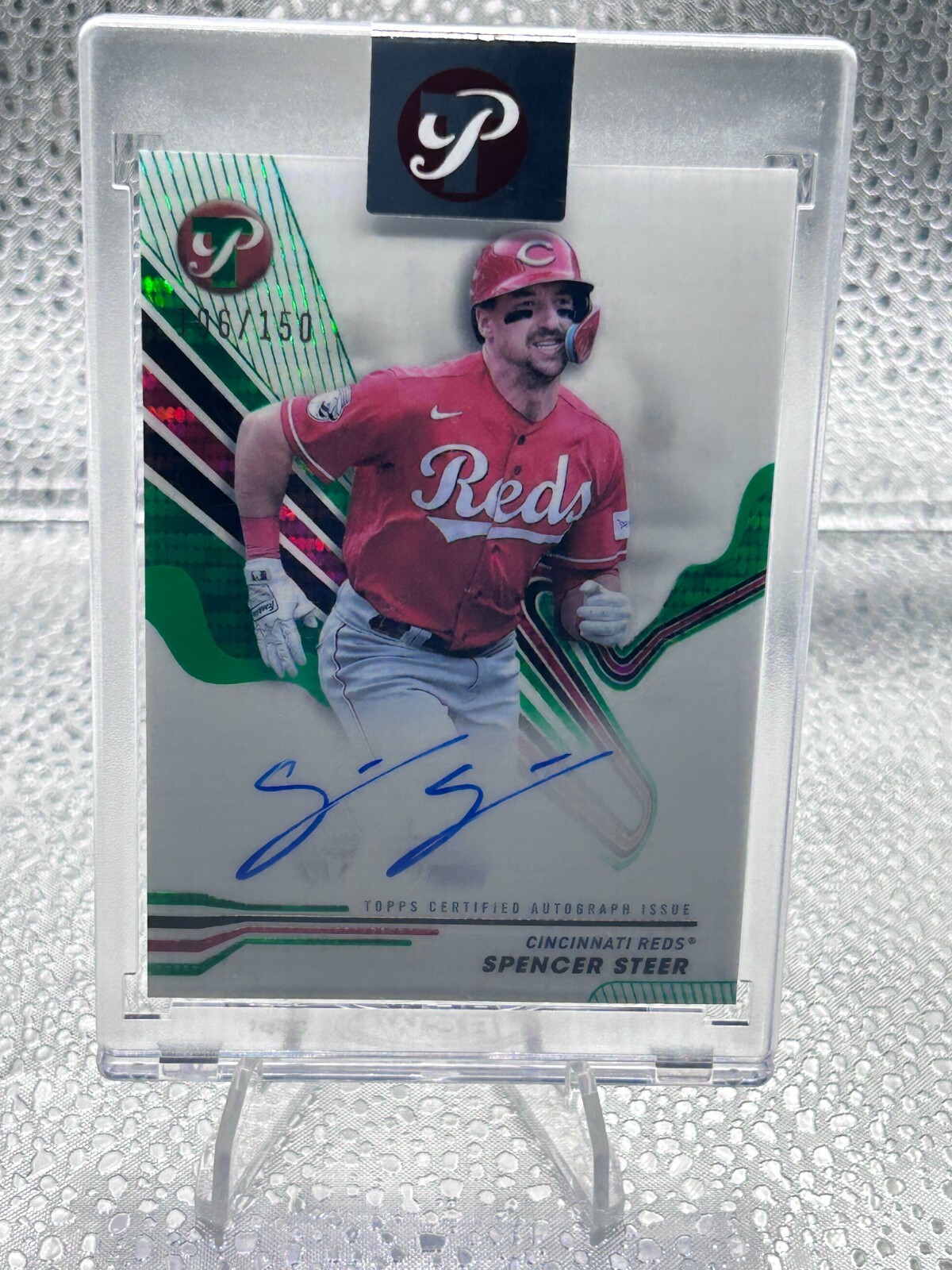 2024 Topps Pristine #PA-SS Spencer Steer Green Pristine Refractor Auto 047/150
