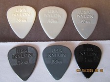 6 Pack Dunlop Nylon Standard Guitar Picks - Six Different Gauges 1148