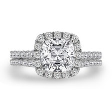 3.7CT Cushion Sterling Silver CZ Wedding Band Engagement Ring Set Sz 3-12 AB056