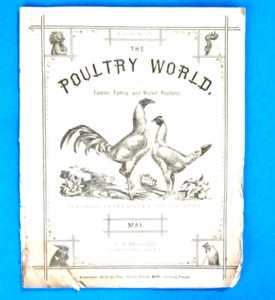 1879 Poultry World Magazine Raising Chickens Hens Ducklings Cocks H. H. Stoddard