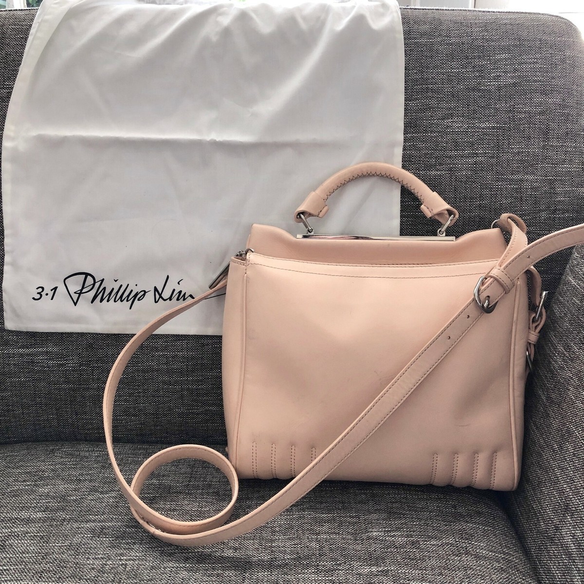 3.1 Phillip Lim Ryder Satchel Crossbody Leather Bag Pale  display picture 1