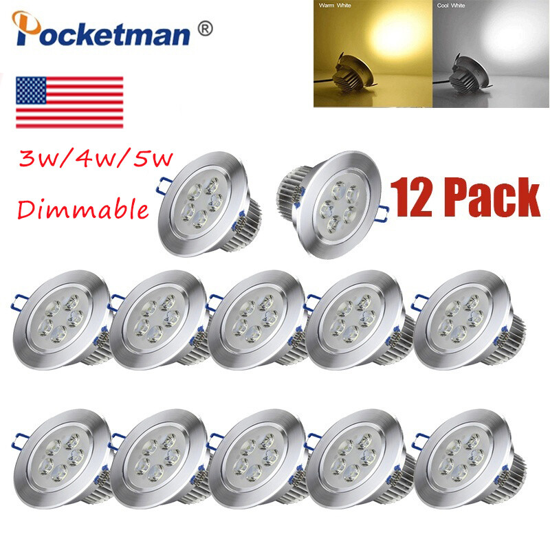 10/12pc 3W/5W LED Downlight Dimmable Spot Panel light Recessed Ceiling Lamp 110V