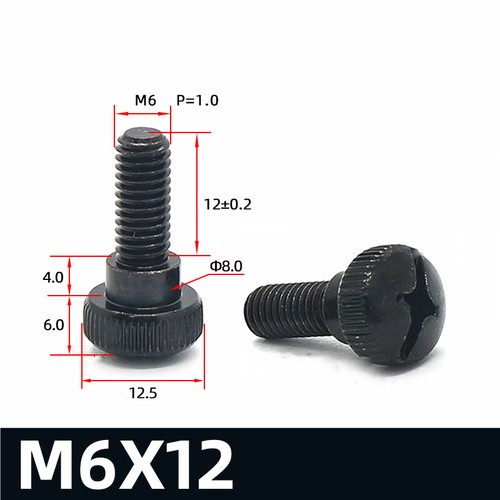 M5/6 Knurled Thumb Screws With Step Round Hand Grip Knob Bolt Nickel/Black Zinc - Bild 20 von 22