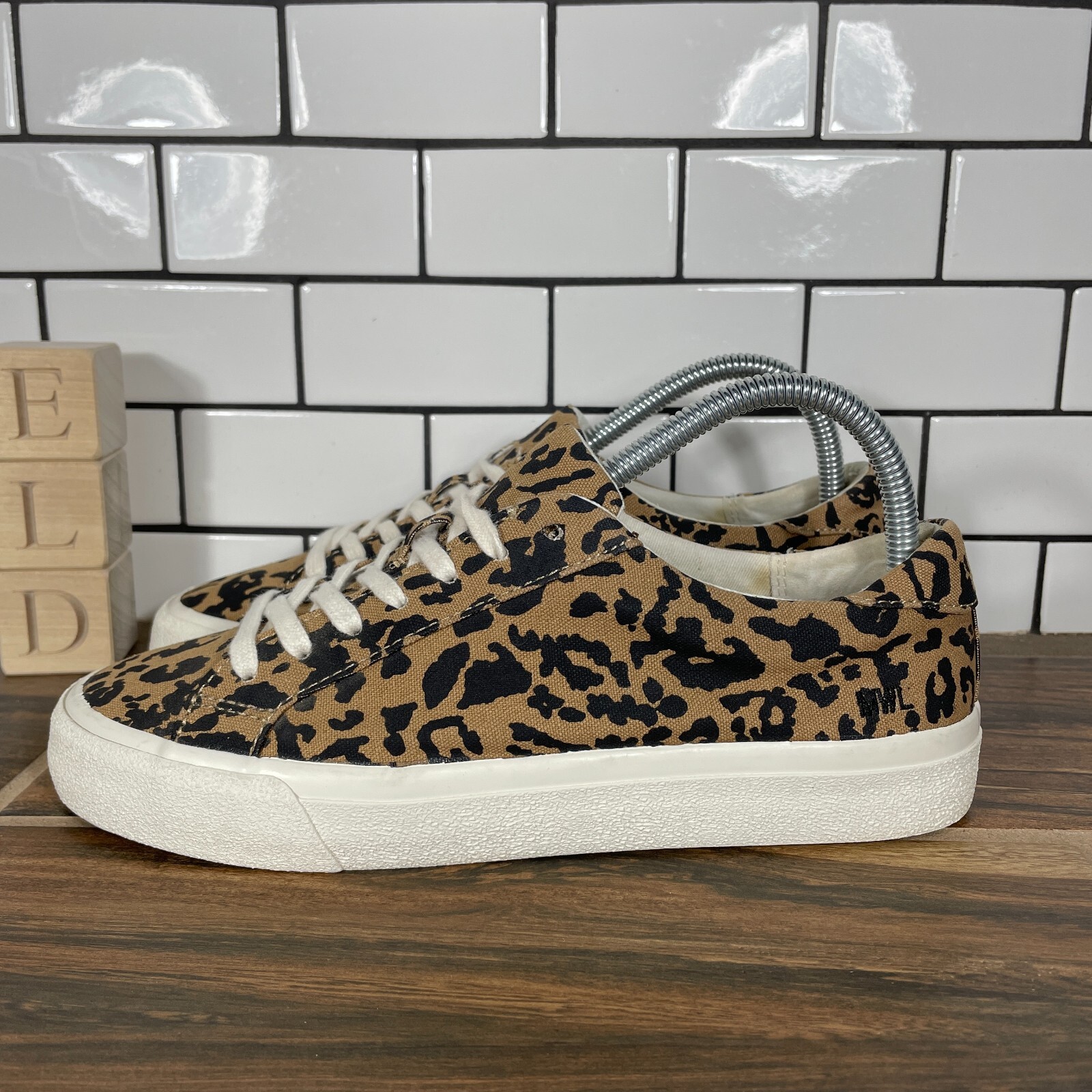 Madewell Women's Leopard Print Recycled Canvas Sneakers Size 7.5  