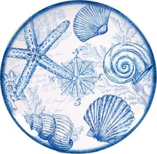 Certified International 28193 Oceanic Round Platter, 14-inch Diameter, Melamine