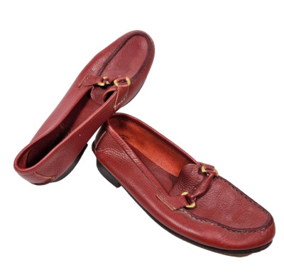 Guido‎ Mocasines Size 9 Red Slip On Loafers Leather Argentina Moccasins Buckles Guido Mocasines Size 9 Red Slip On Loafers Leather Argentina  main image 3