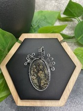 2  Handmade 925 Silver Plated Gemstone Wire Wrapped Pendant New B2207