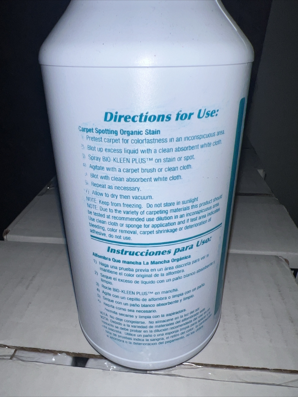 Bio-kleen Plus Protein Spot And Stain Remover One Quart Bottle